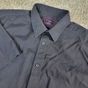 Untuckit Mens Large Solid Black Button Up Short Sleeve Shirt